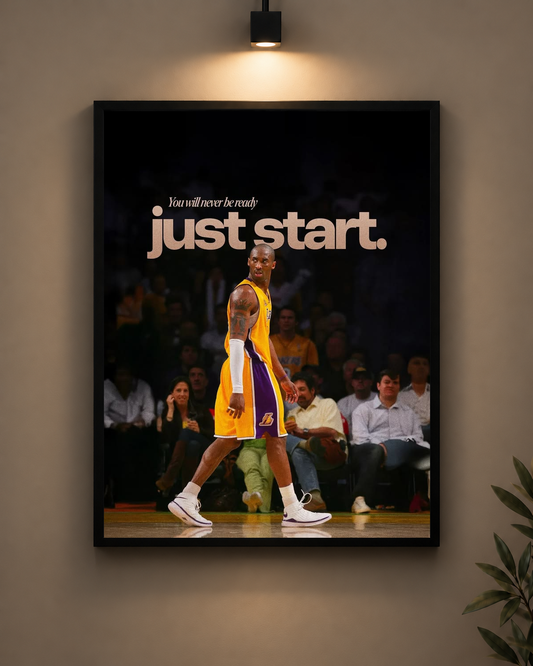 Kobe Just Start Frame in black frame - PrintIt