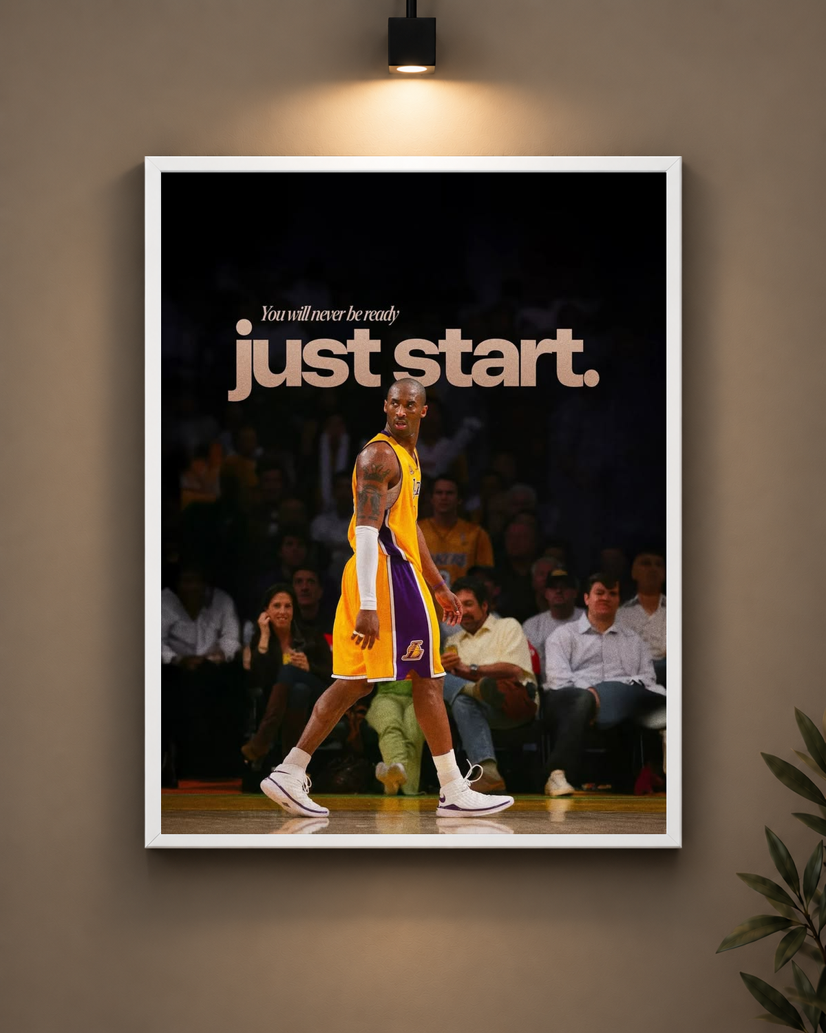 Kobe Just Start Frame in white frame - PrintIt