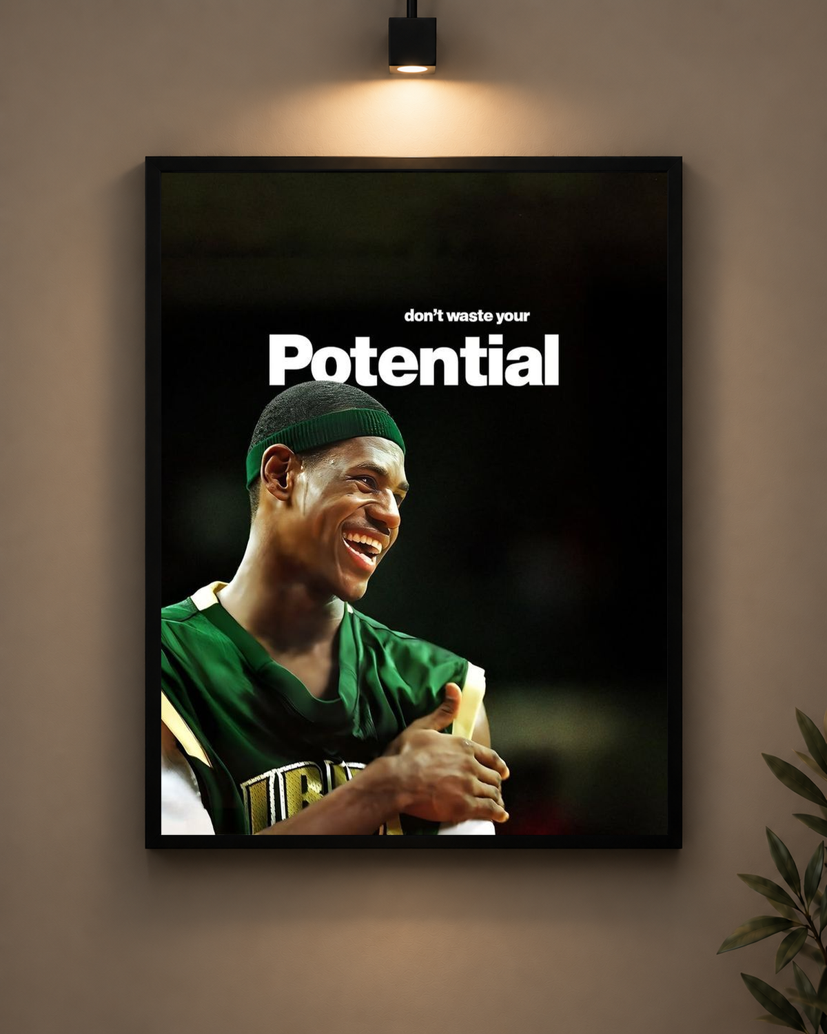 Don’t Waste Your Potential Basketball Frame in black frame - PrintIt
