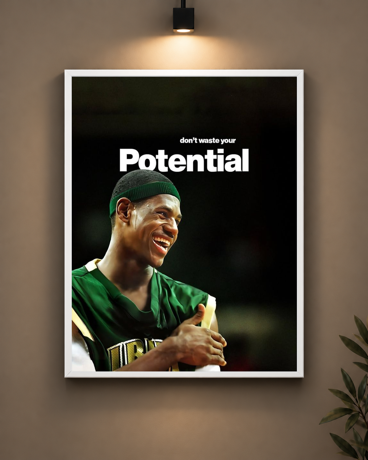 Don’t Waste Your Potential Basketball Frame in black frame - PrintIt