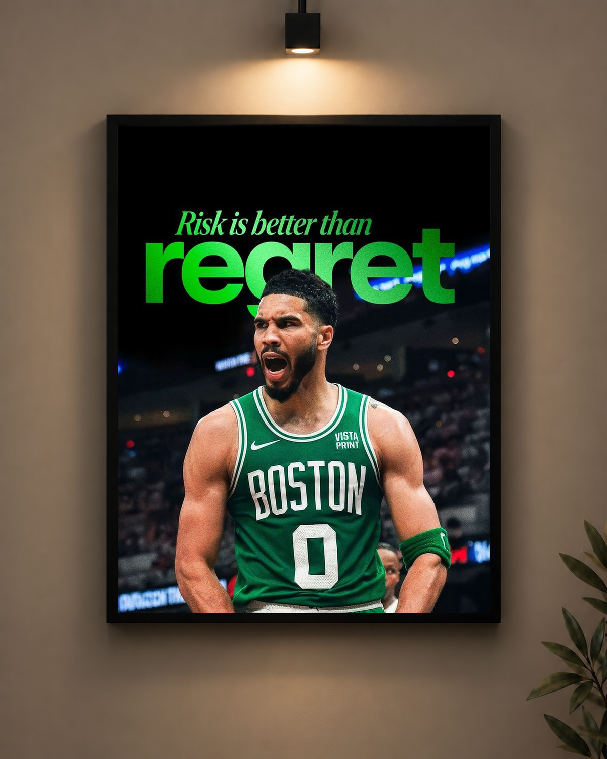 Risk Is Better Than Regret Basketball Frame in black frame - PrintIt
