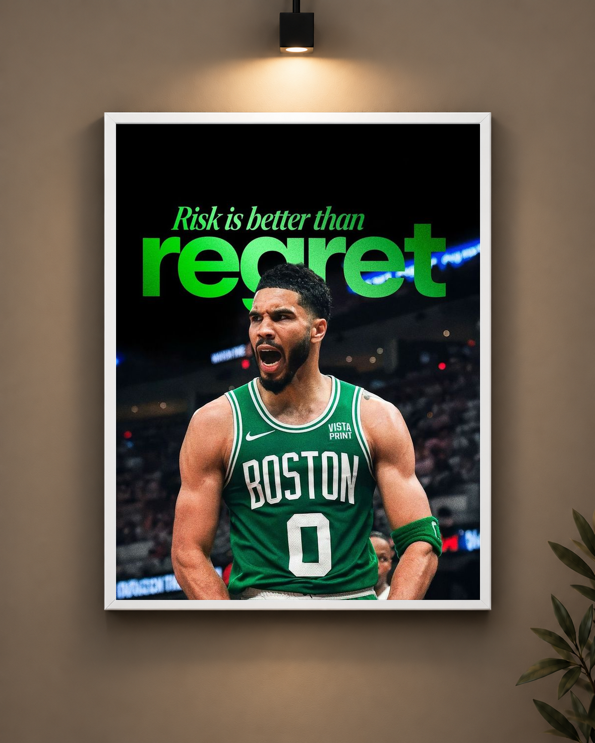 Risk Is Better Than Regret Basketball Frame in black frame - PrintIt