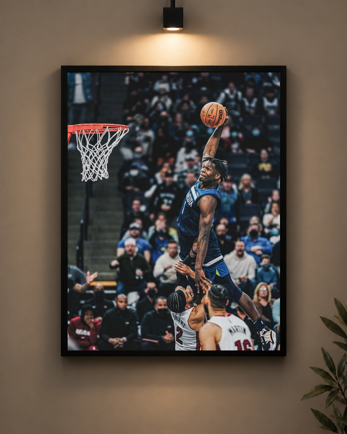 Above the Rim Basketball Frame in black frame - PrintIt