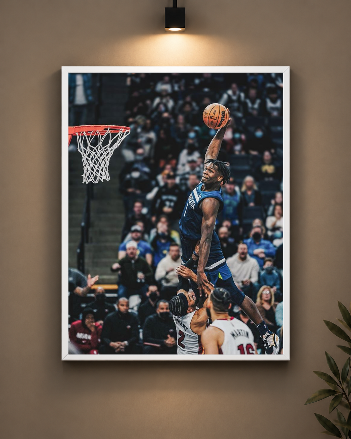 Above the Rim Basketball Frame in black frame - PrintIt