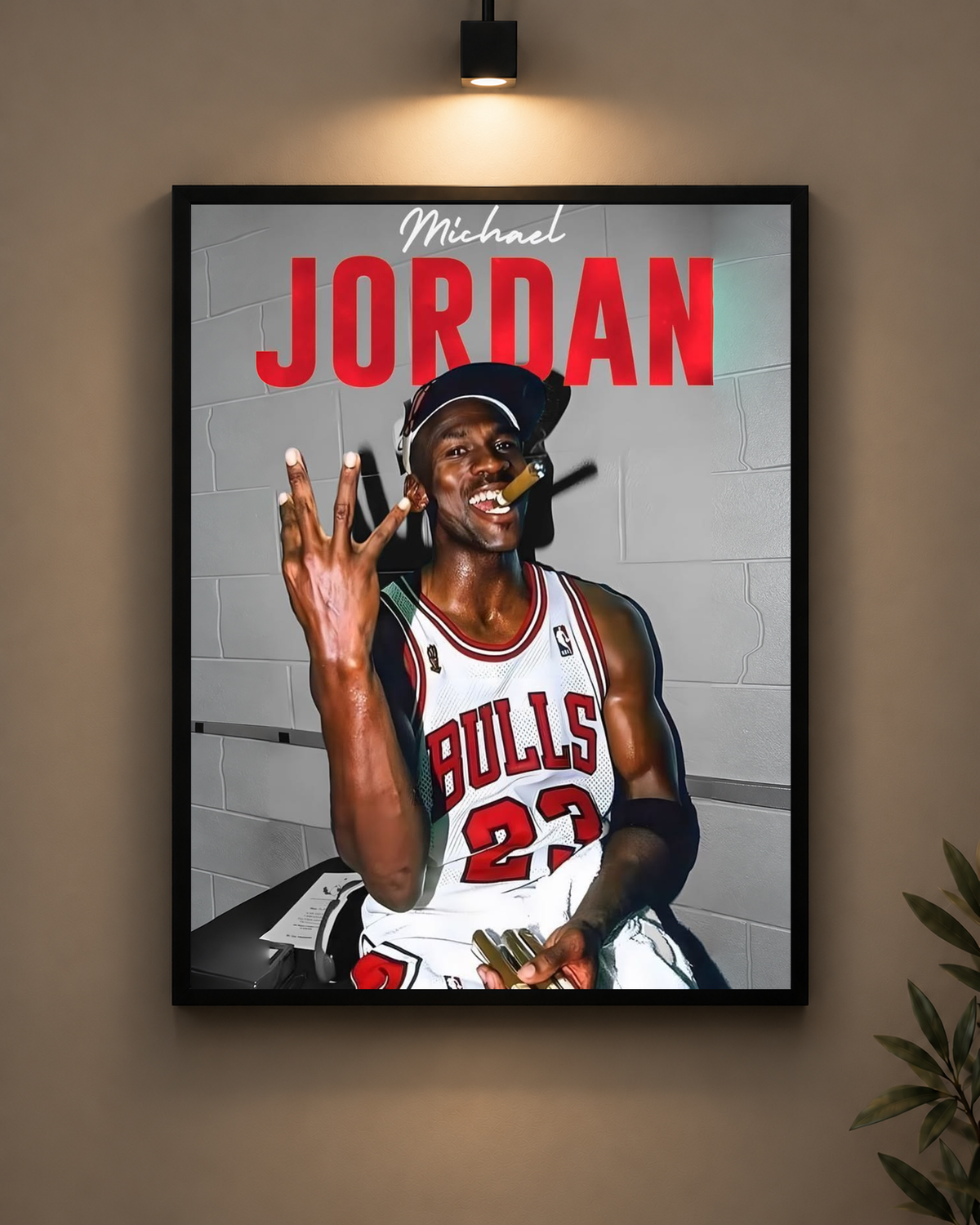 Michael Jordan Championship Rings Frame in black frame - PrintIt