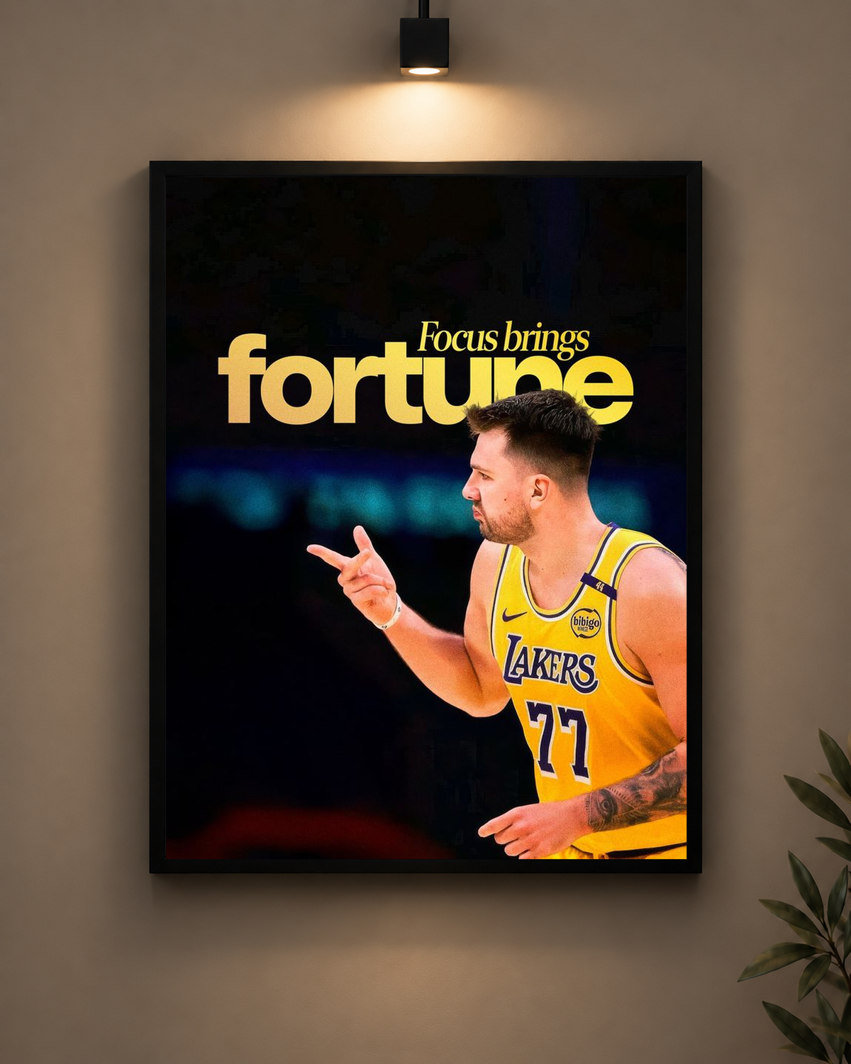 Focus Brings Fortune Basketball Frame in black frame - PrintIt
