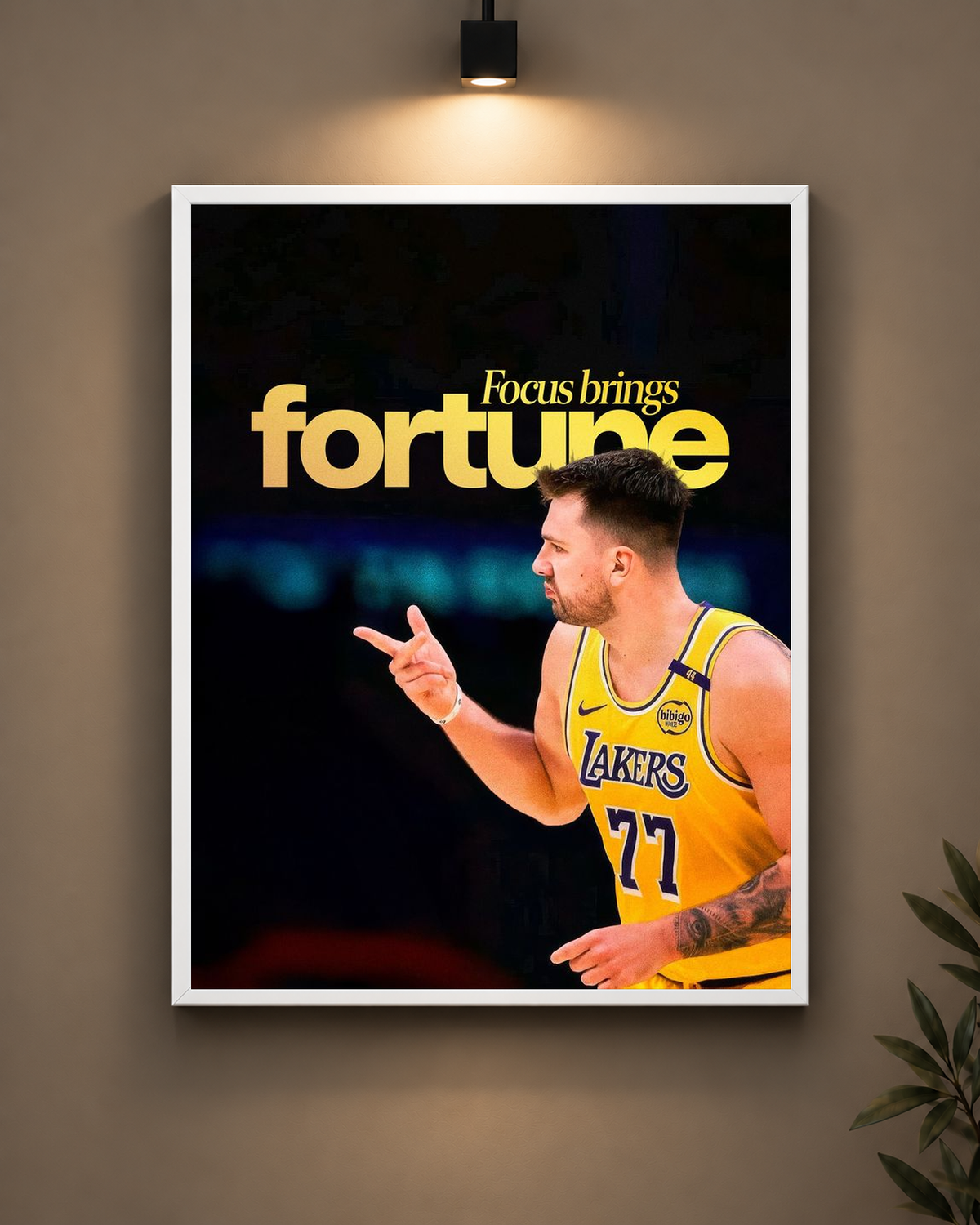 Focus Brings Fortune Basketball Frame in black frame - PrintIt