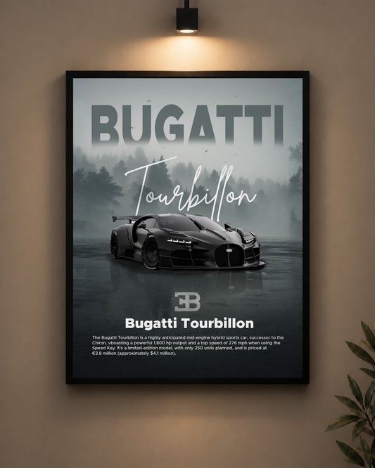 Bugatti Tourbillon Frame in black frame - PrintIt