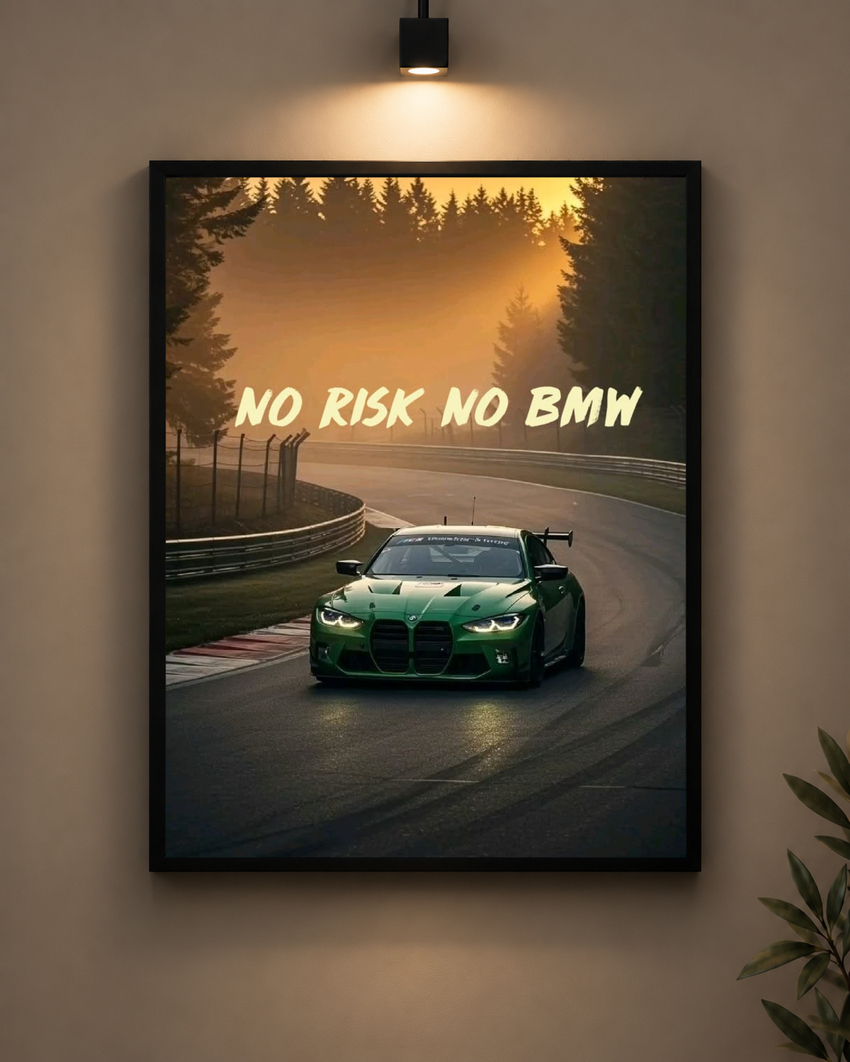 BMW No Risk No BMW Frame in black frame - PrintIt