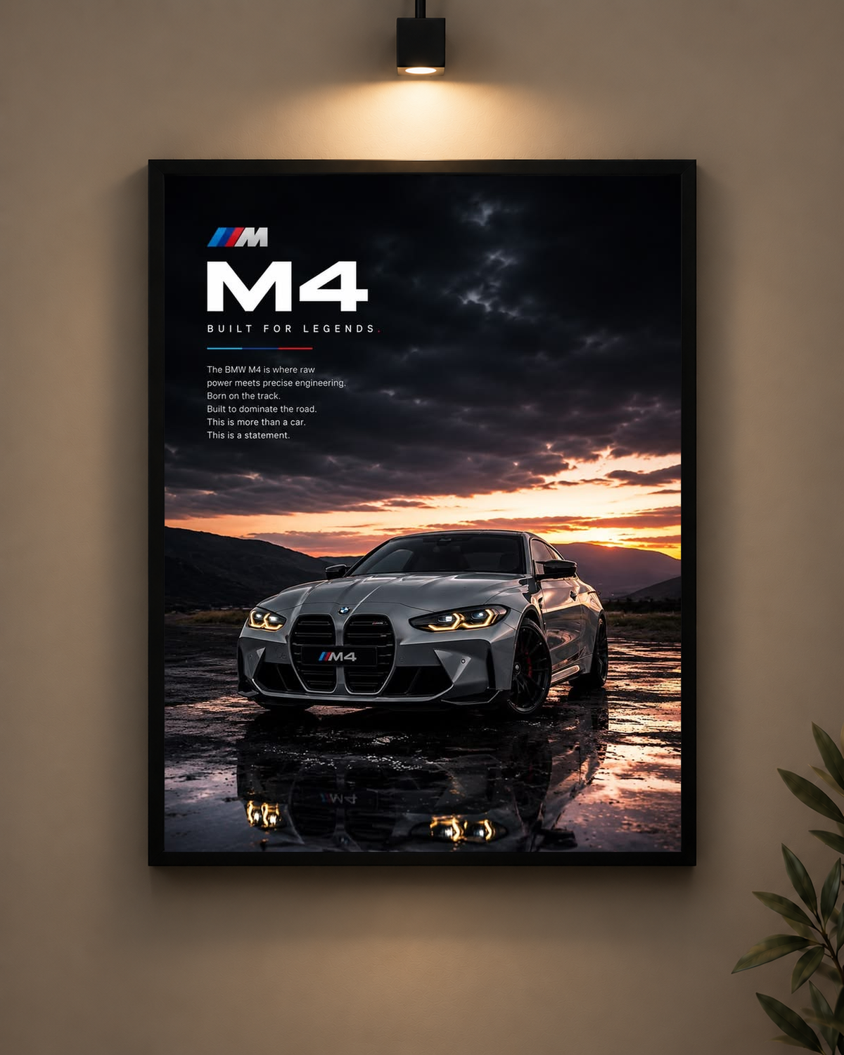 BMW M4 Built For Legends Frame in black frame - PrintIt