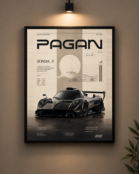 Pagani Zonda R Frame in black frame - PrintIt
