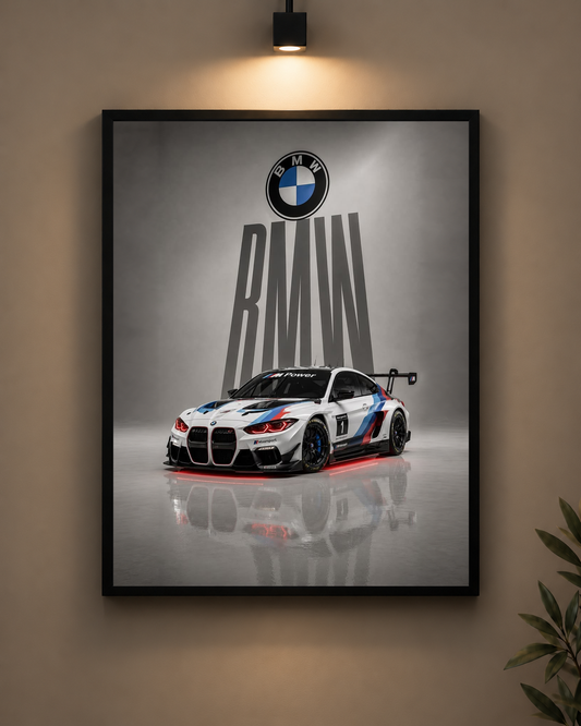 BMW Racing Frame in black frame - PrintIt