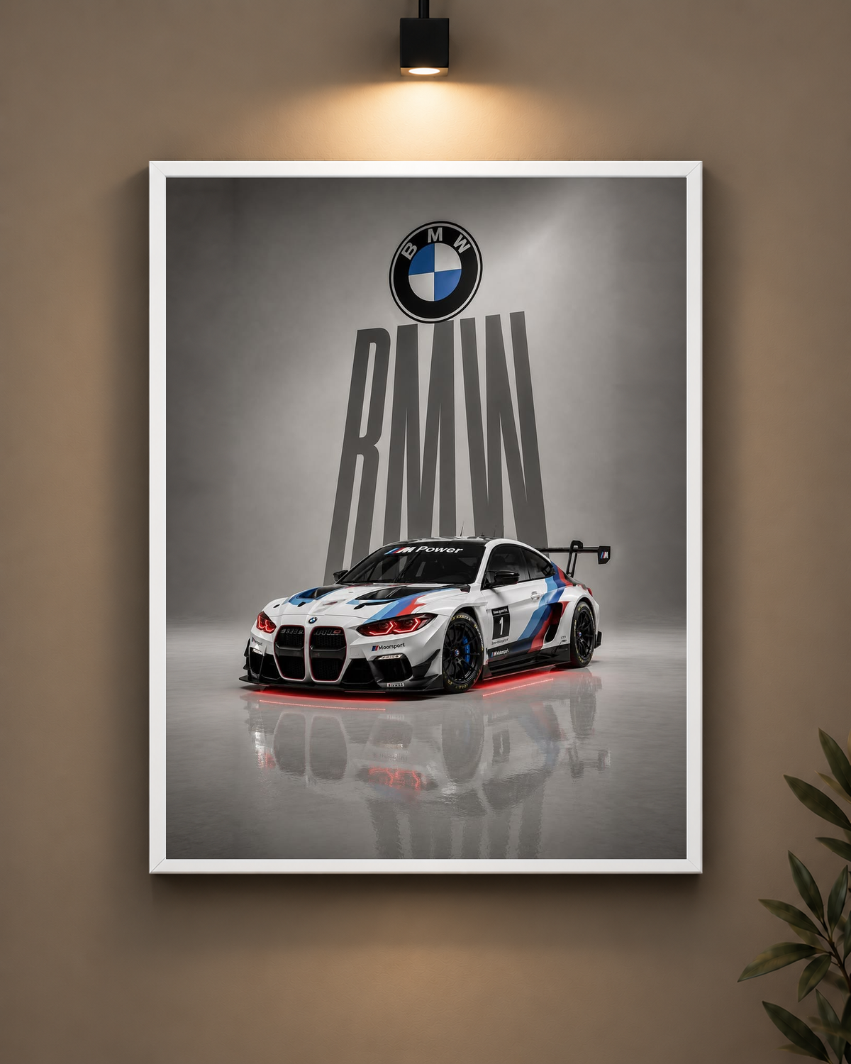 BMW Racing Frame in white frame - PrintIt