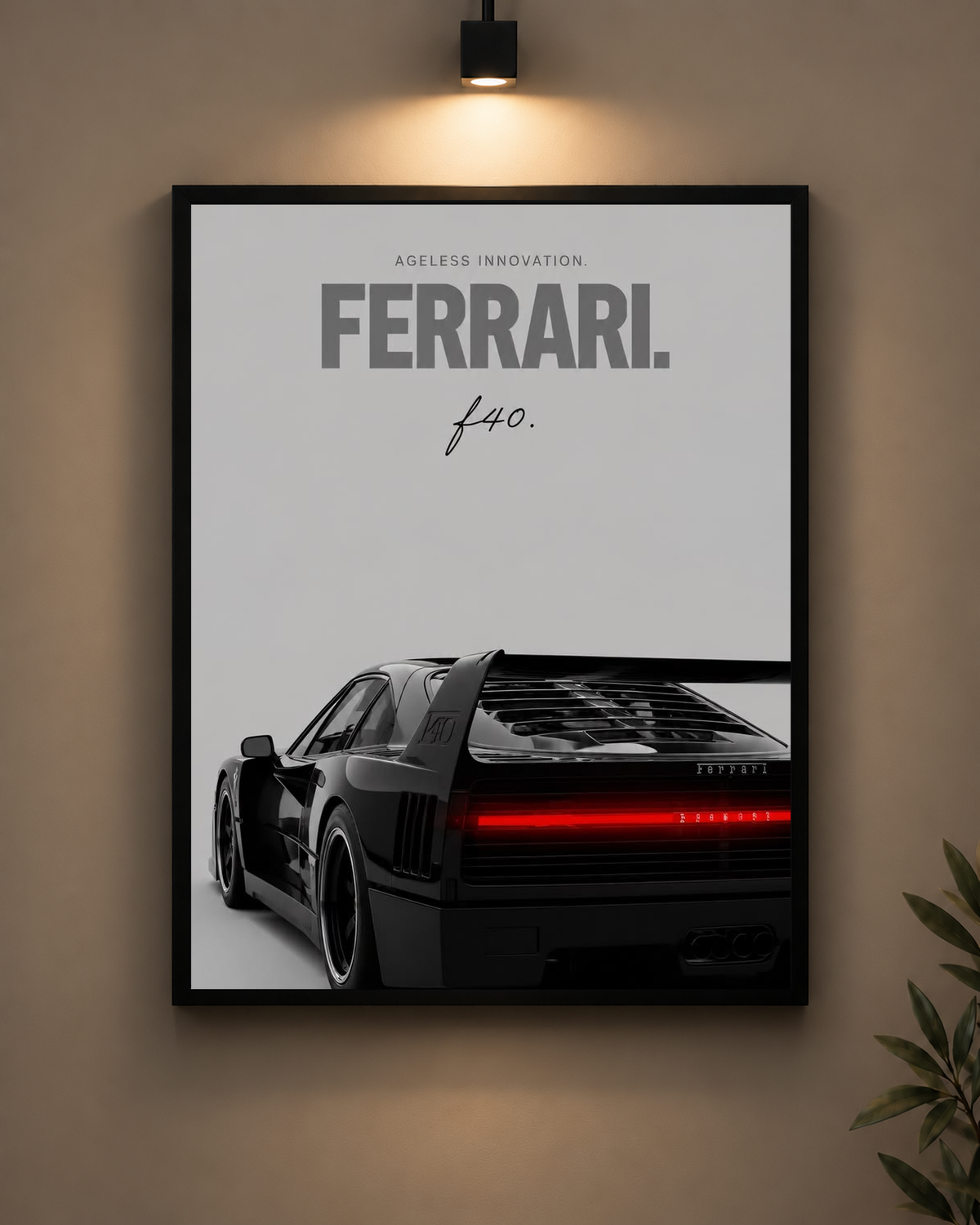 Ferrari F40 Rear Frame in black frame - PrintIt