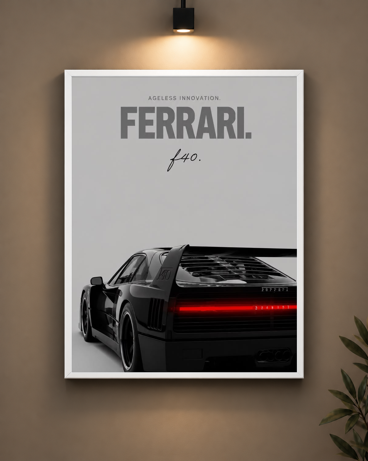 Ferrari F40 Rear Frame in white frame - PrintIt
