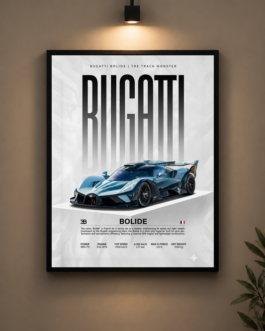 Bugatti Bolide Frame in black frame - PrintIt