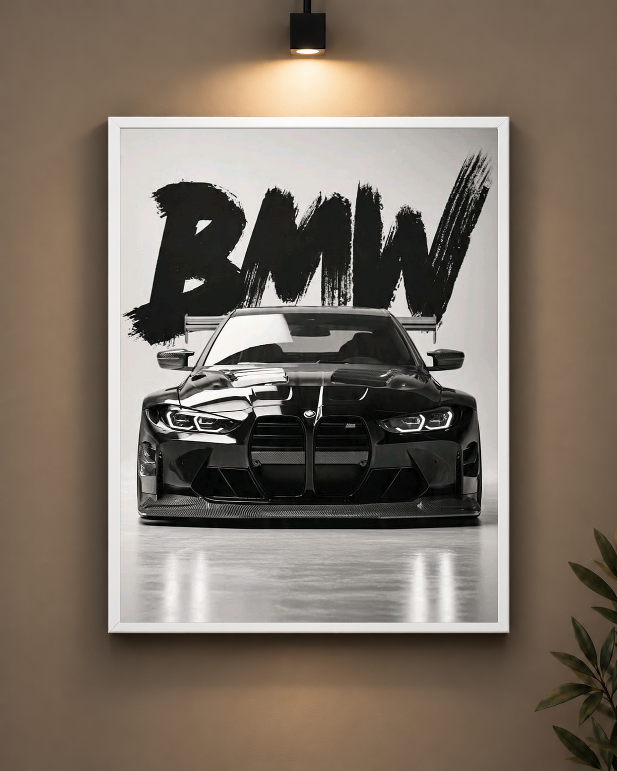 BMW M4 Black and White Frame in black frame - PrintIt