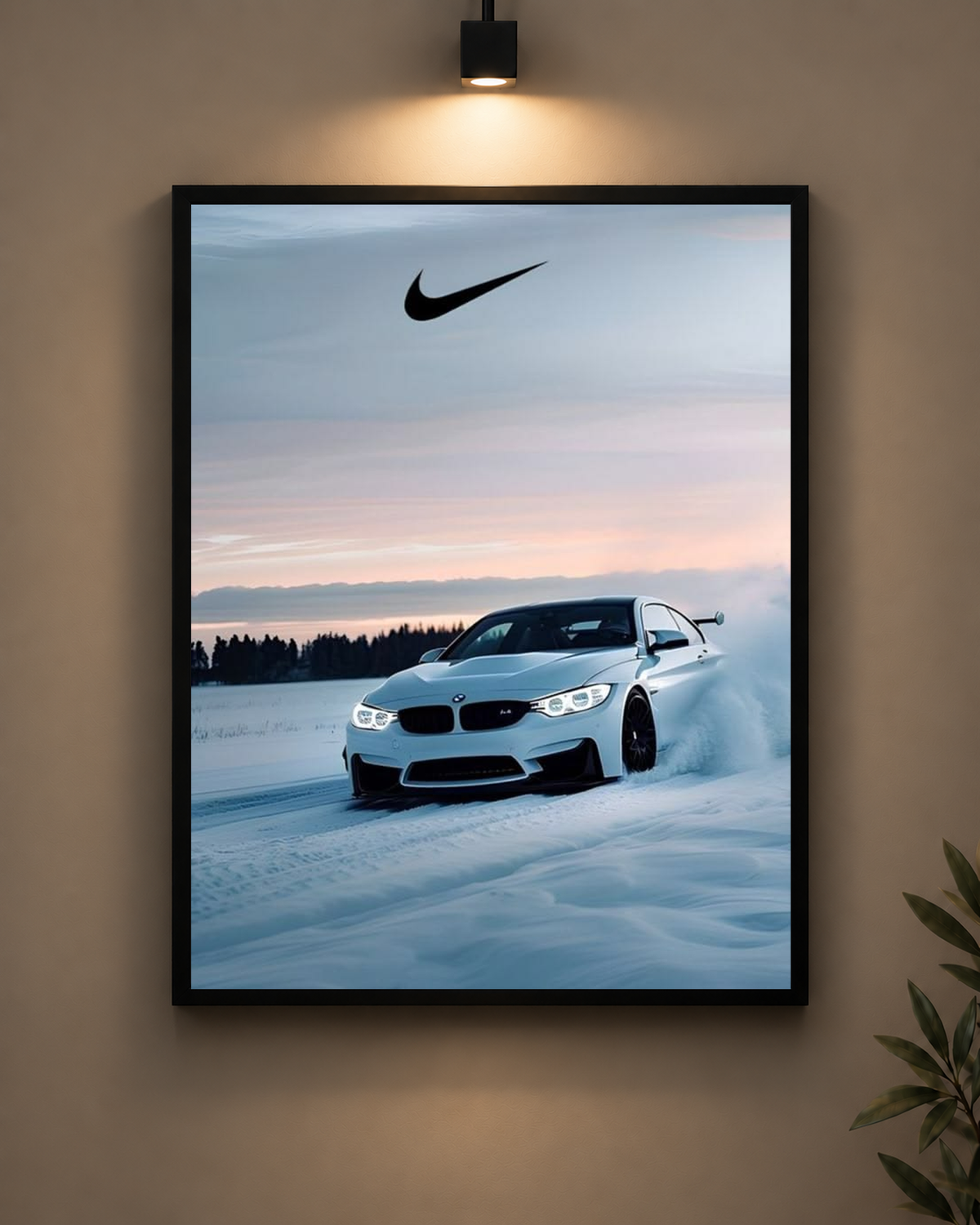 BMW Nike Sunset Frame in black frame - PrintIt