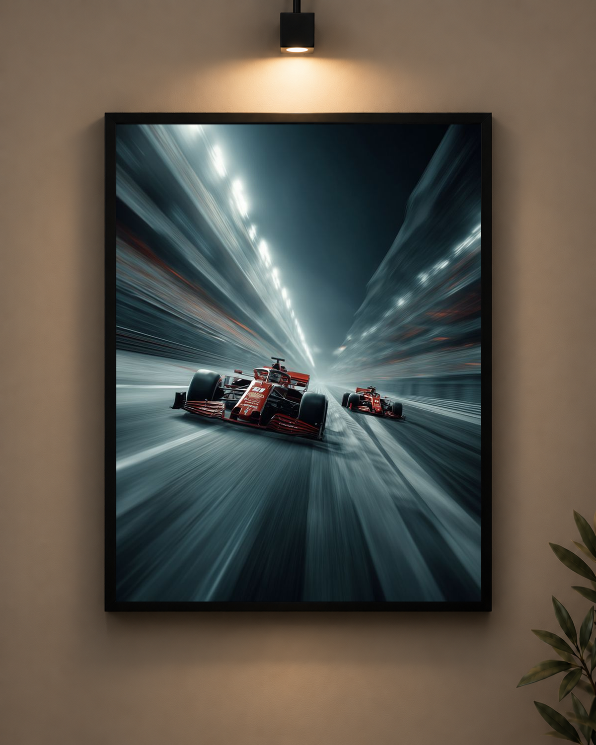 Formula 1 Night Speed Frame in black frame - PrintIt