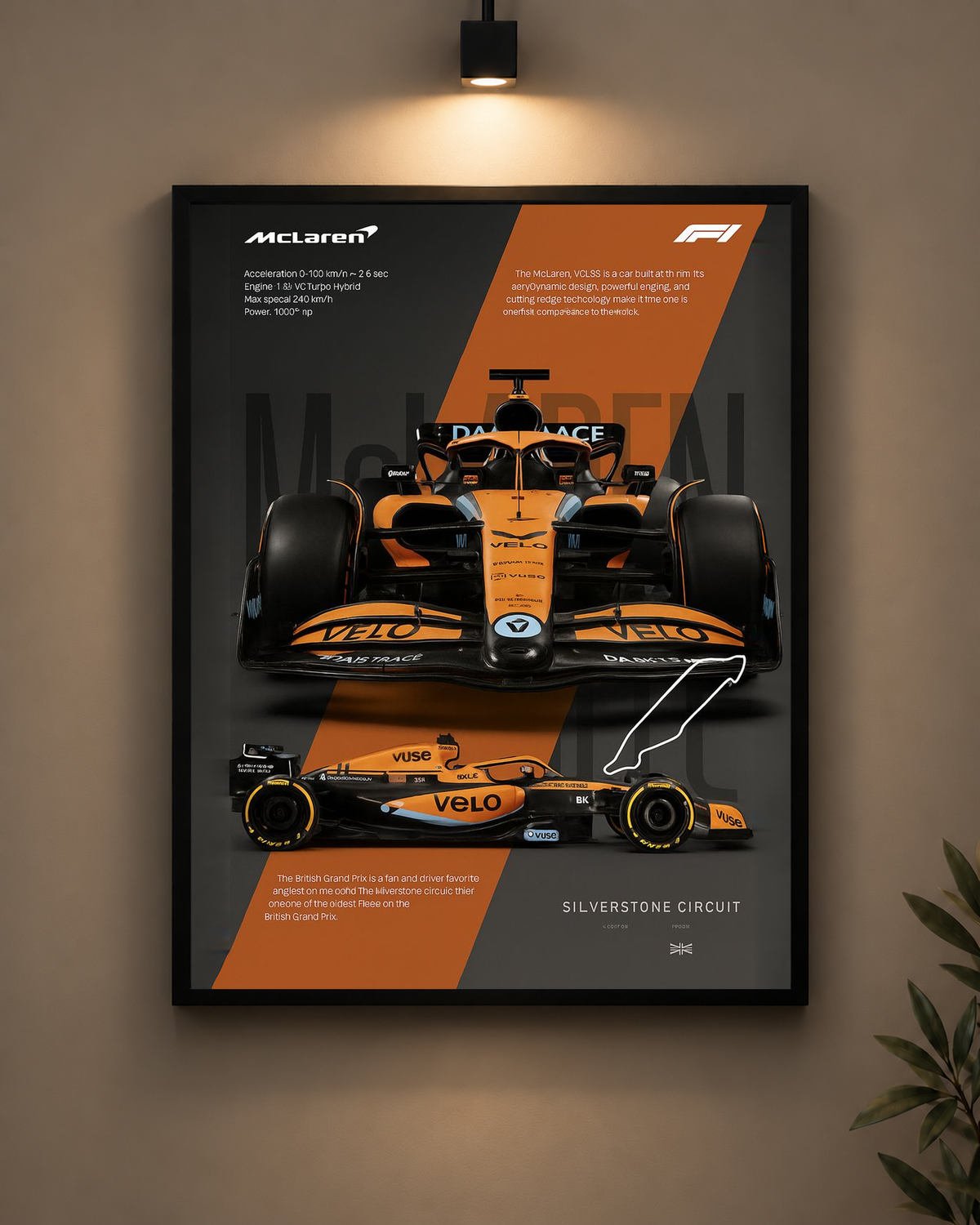 McLaren Silverstone Frame in black frame - PrintIt