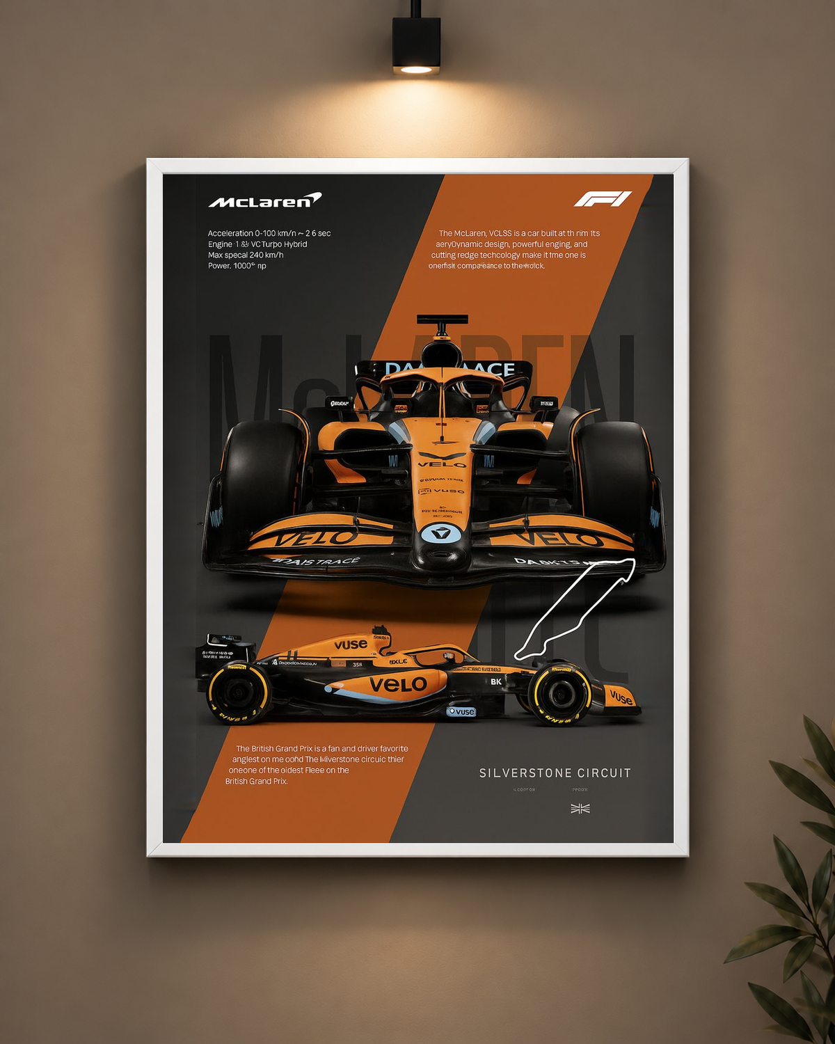 McLaren Silverstone Frame in white frame - PrintIt