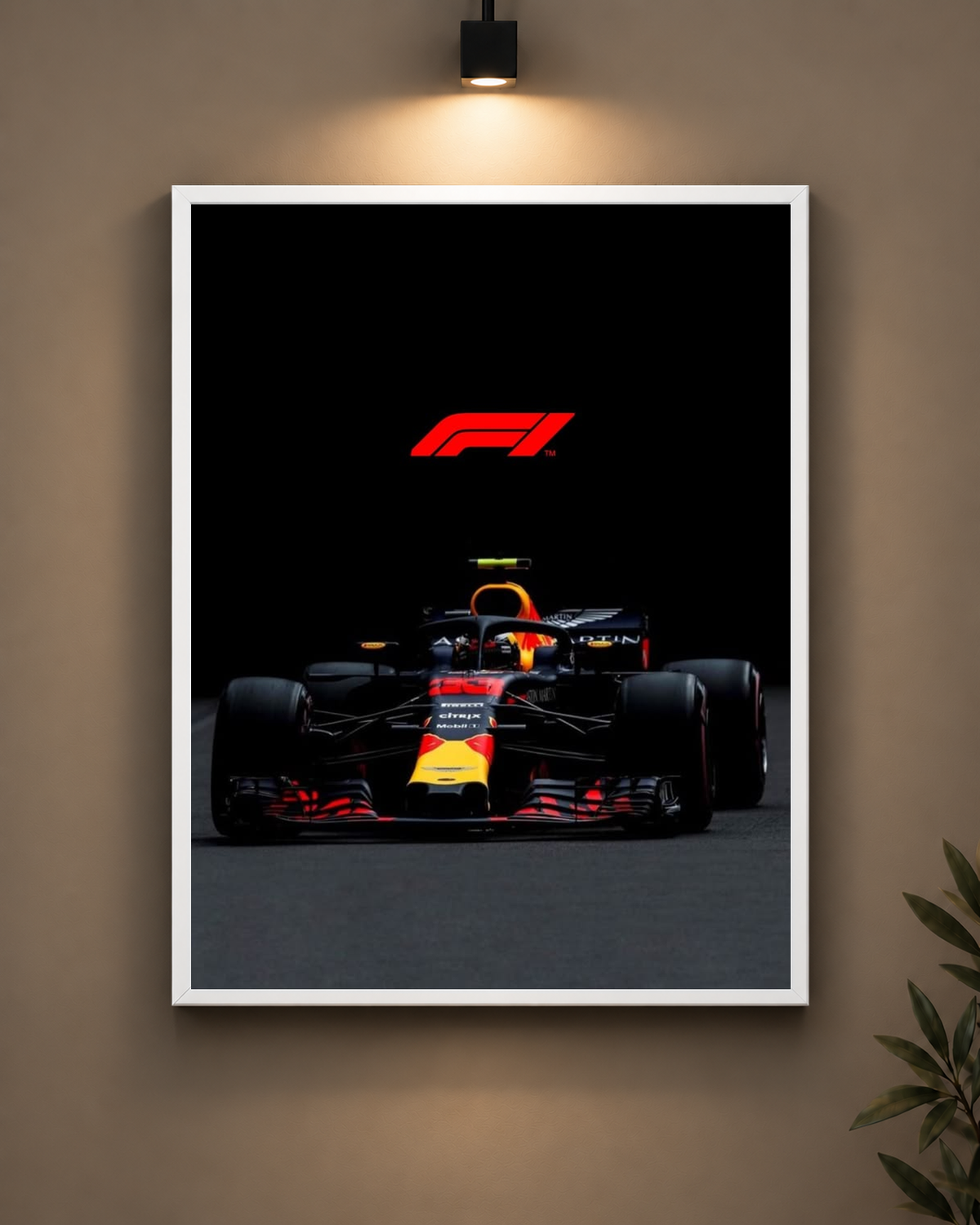 Red Bull Black Minimal Frame in white frame - PrintIt