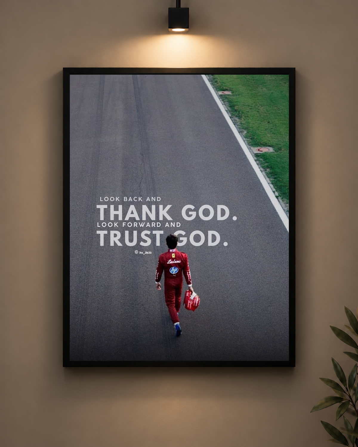 Ferrari Thank God Trust God Frame in black frame - PrintIt