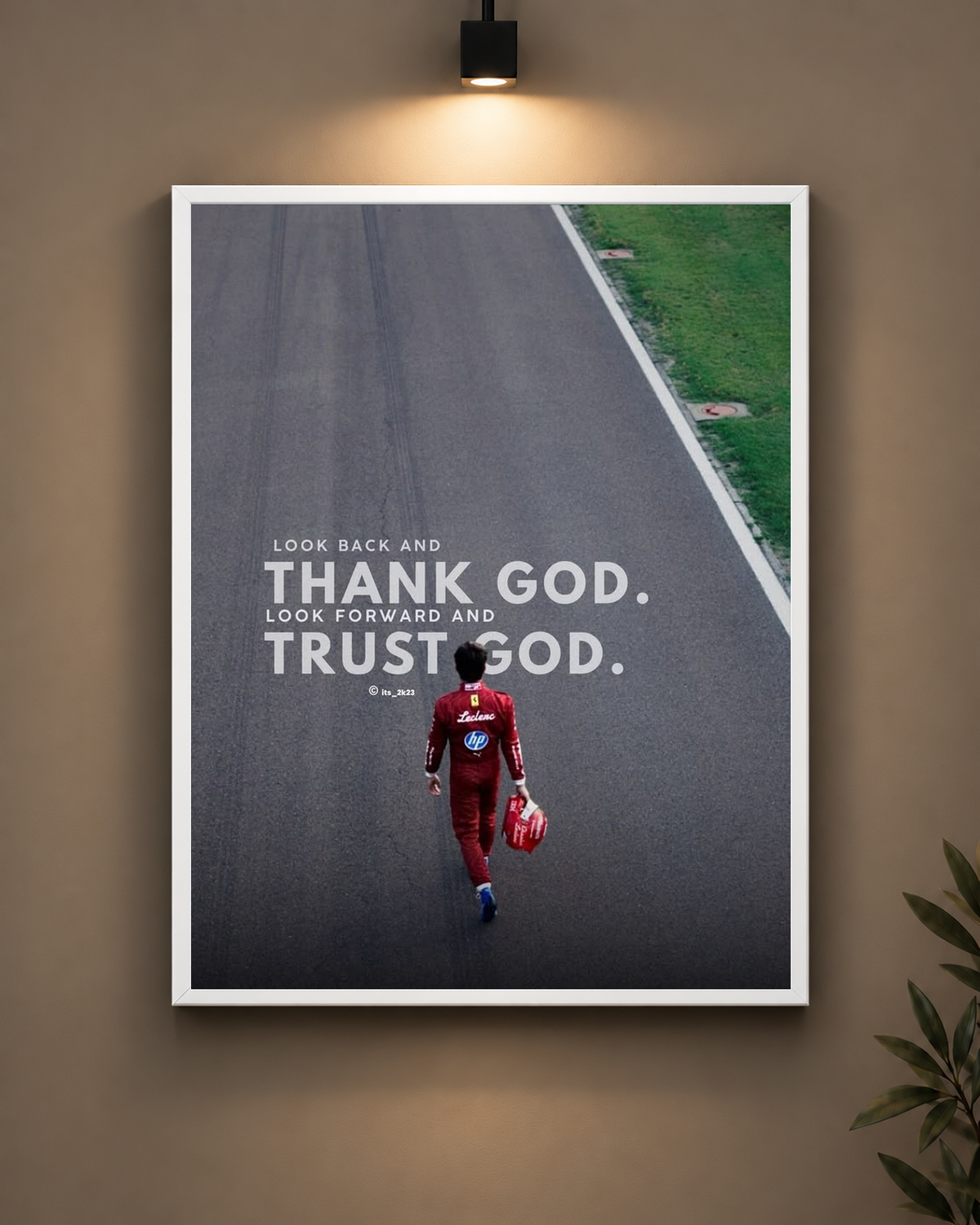 Ferrari Thank God Trust God Frame in black frame - PrintIt