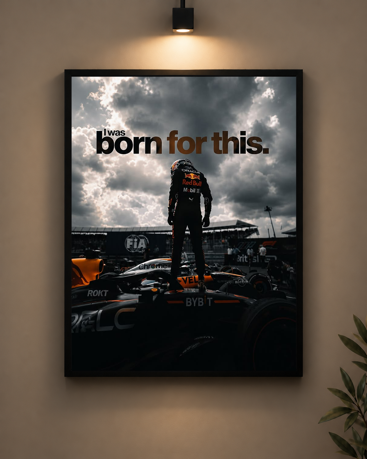 Red Bull Born for This Frame in black frame - PrintIt