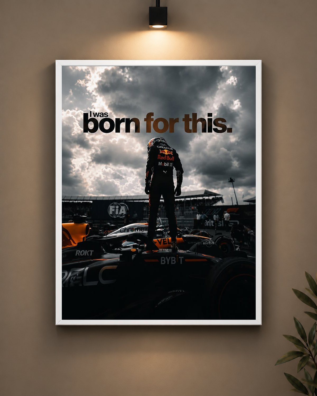 Red Bull Born for This Frame in black frame - PrintIt