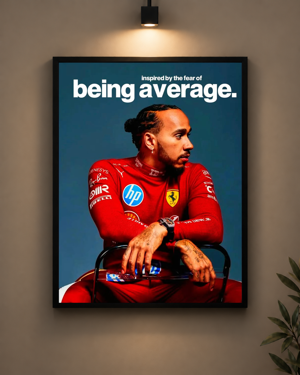 Lewis Hamilton Being Average Frame in black frame - PrintIt