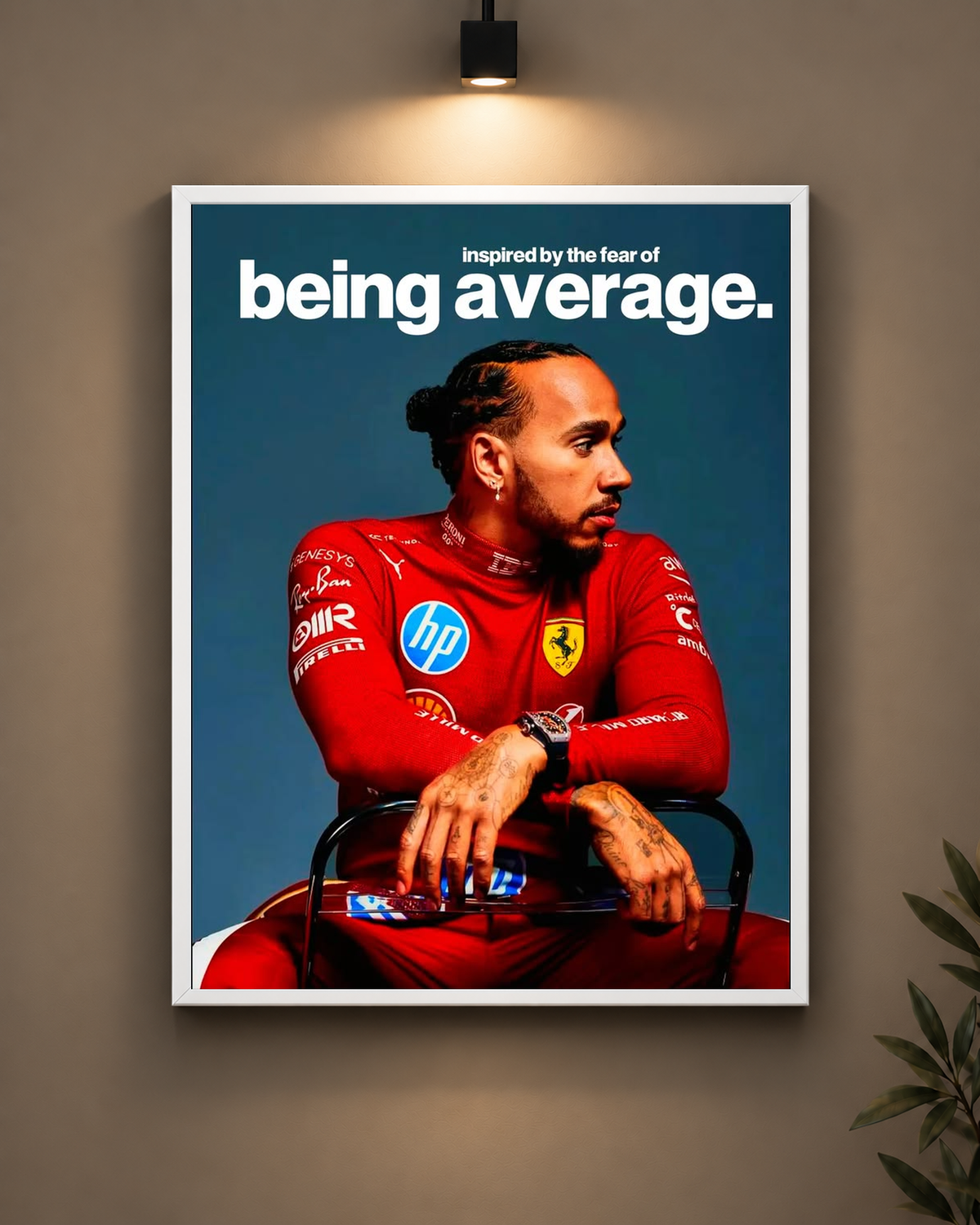 Lewis Hamilton Being Average Frame in black frame - PrintIt