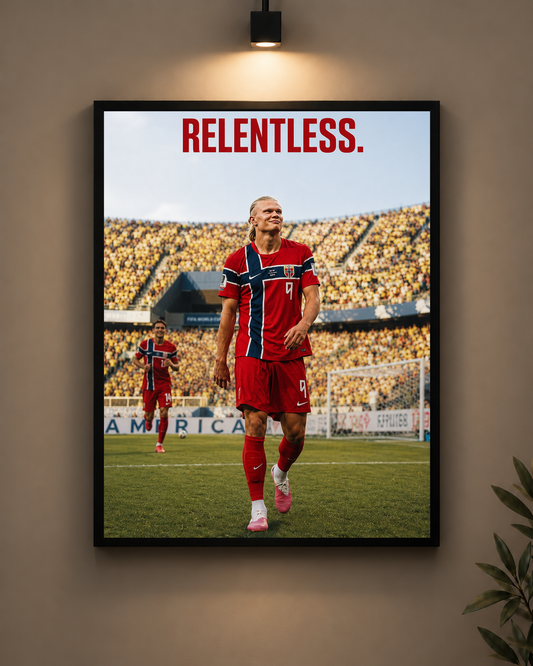 Haaland Relentless Frame in black frame - PrintIt