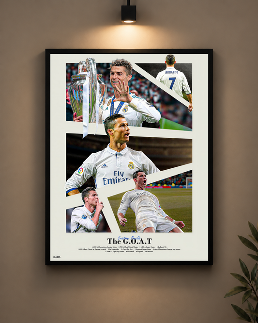Ronaldo Madrid Legend Frame in black frame - PrintIt