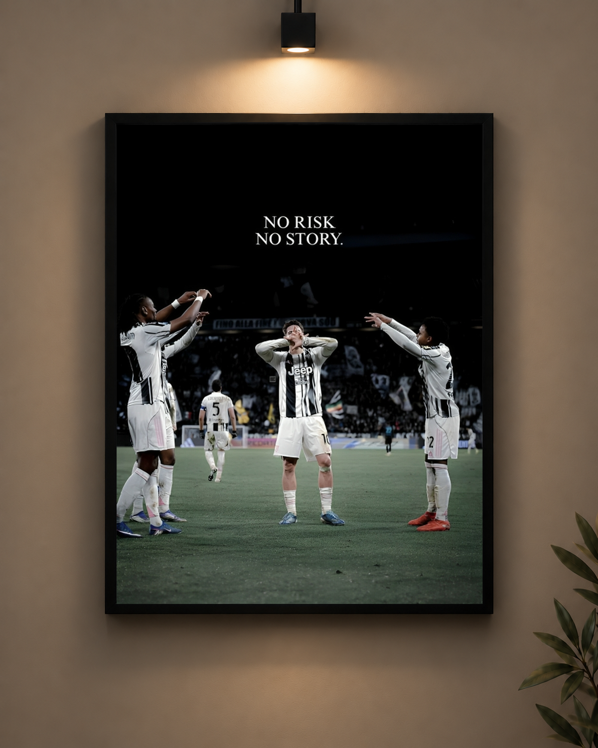 Juventus No Risk No Story Frame in black frame - PrintIt