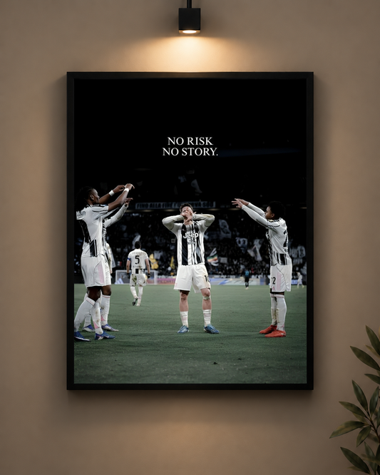 Juventus No Risk No Story Frame in black frame - PrintIt