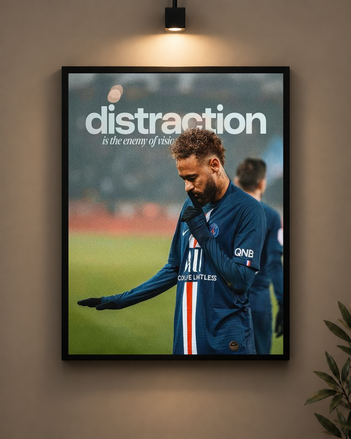 Neymar Distraction Frame in black frame - PrintIt