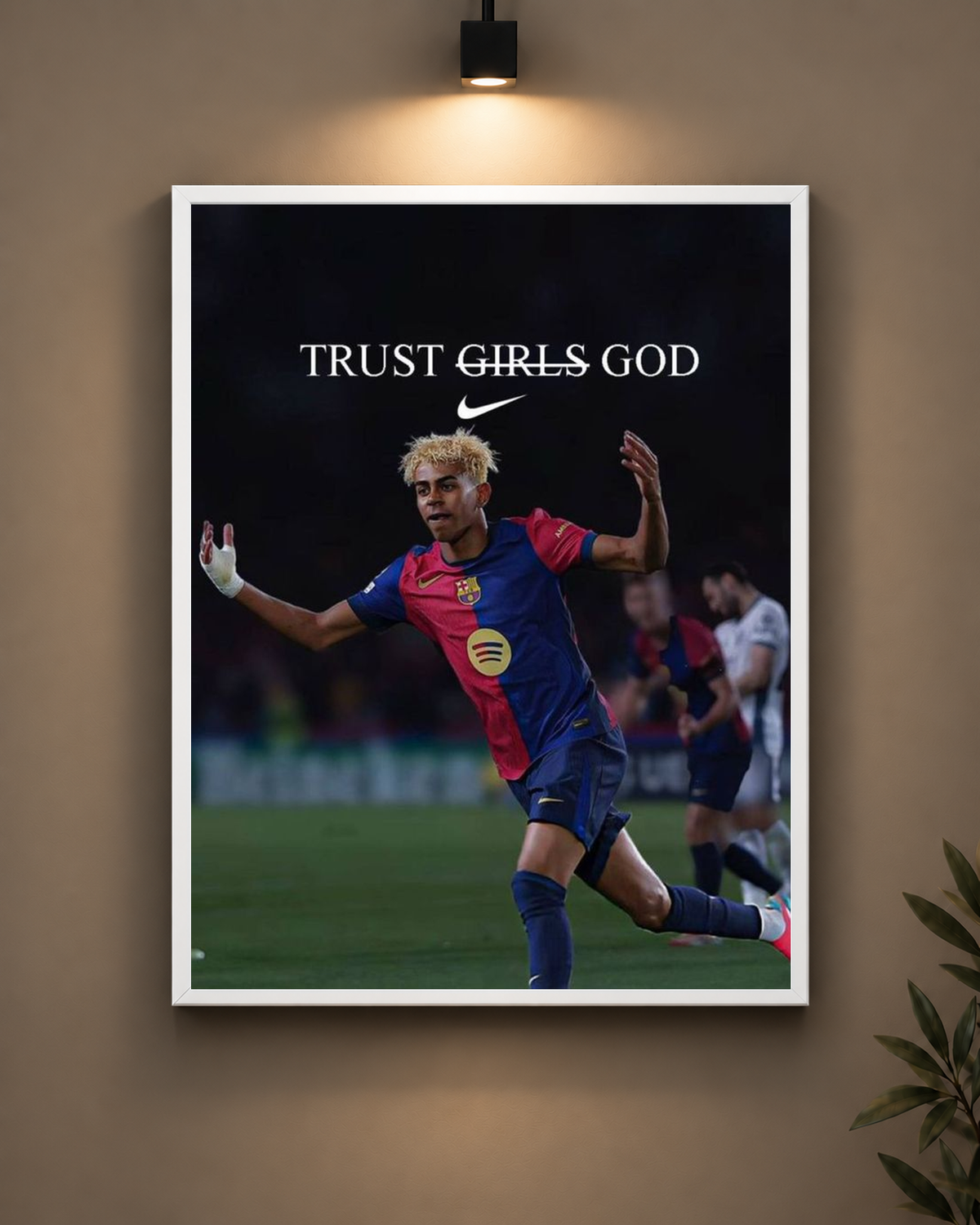 Yamal Trust God Frame in white frame - PrintIt