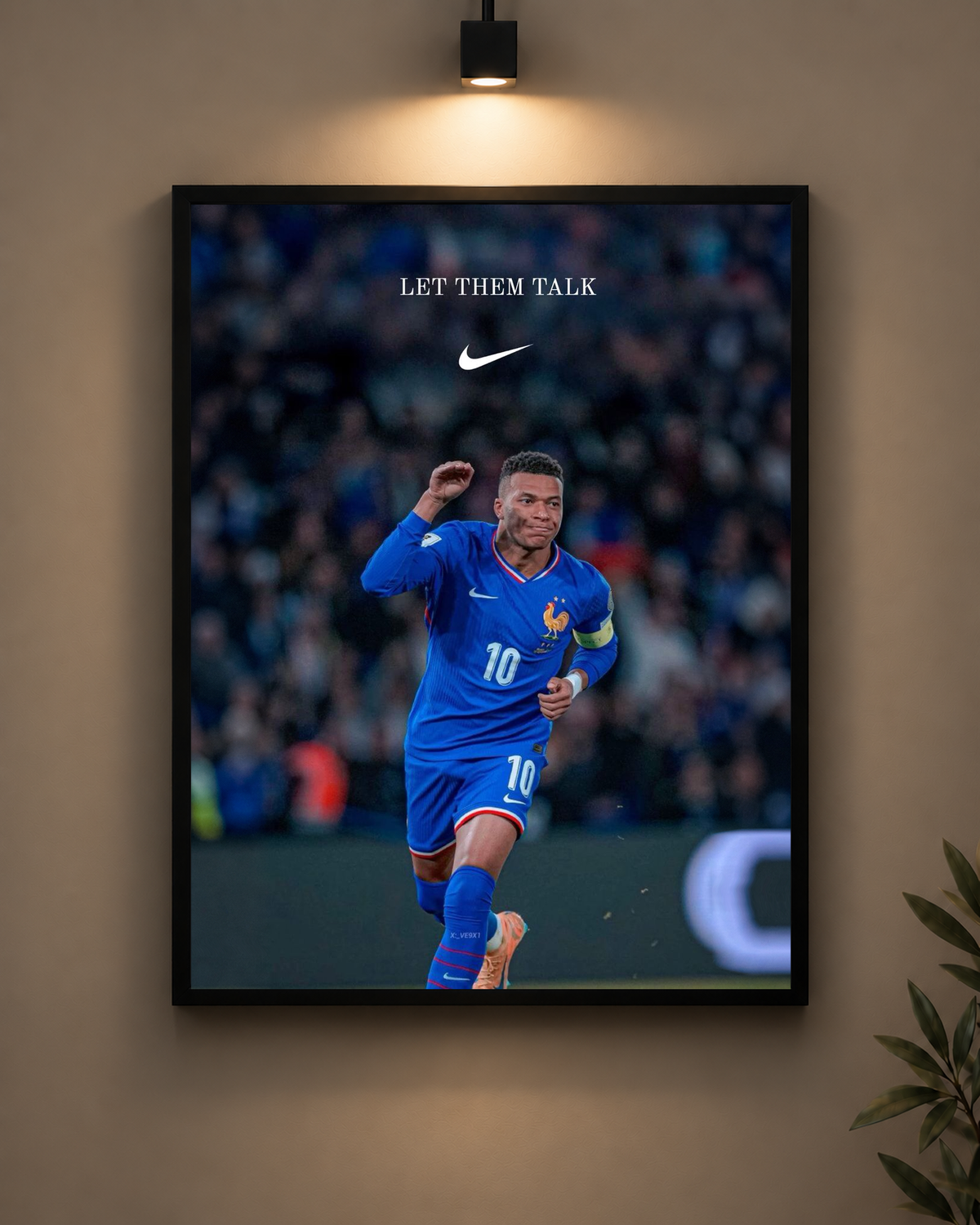 Mbappe Let Them Talk Frame in black frame - PrintIt