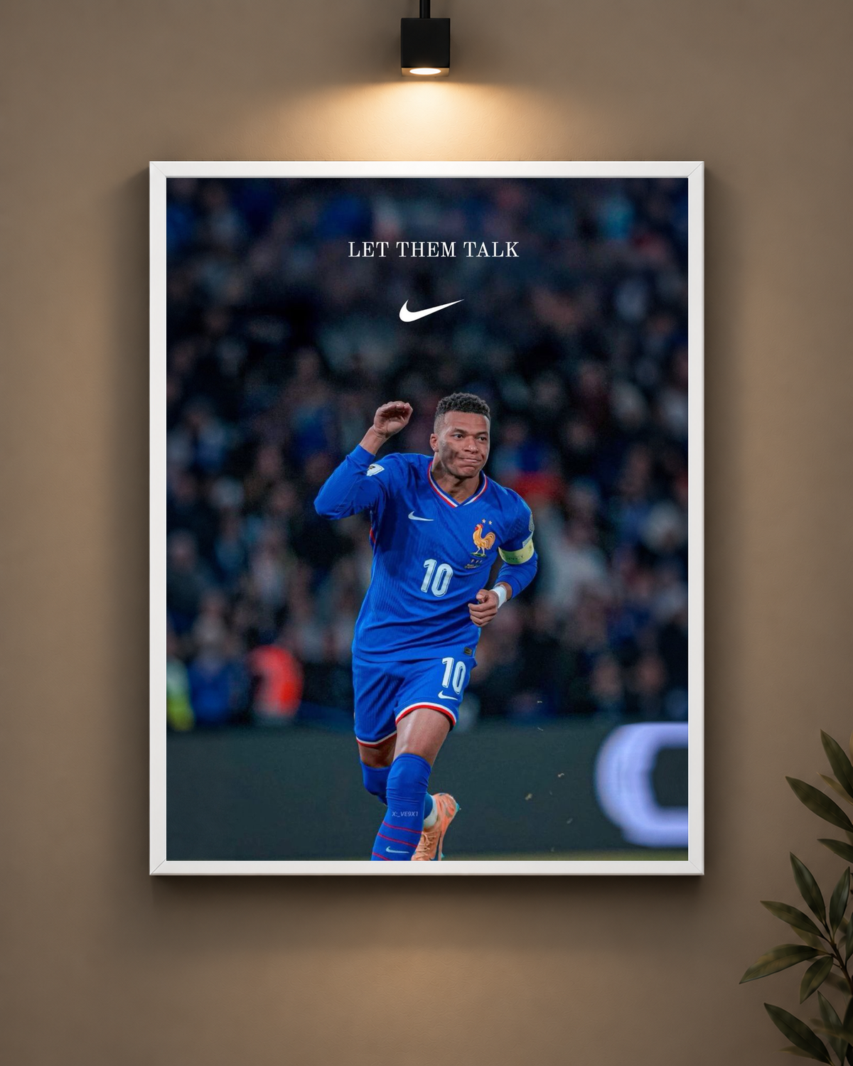Mbappe Let Them Talk Frame in white frame - PrintIt