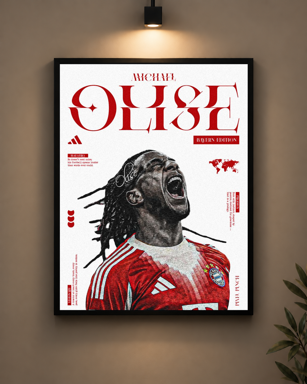 Olise Bayern Frame in black frame - PrintIt