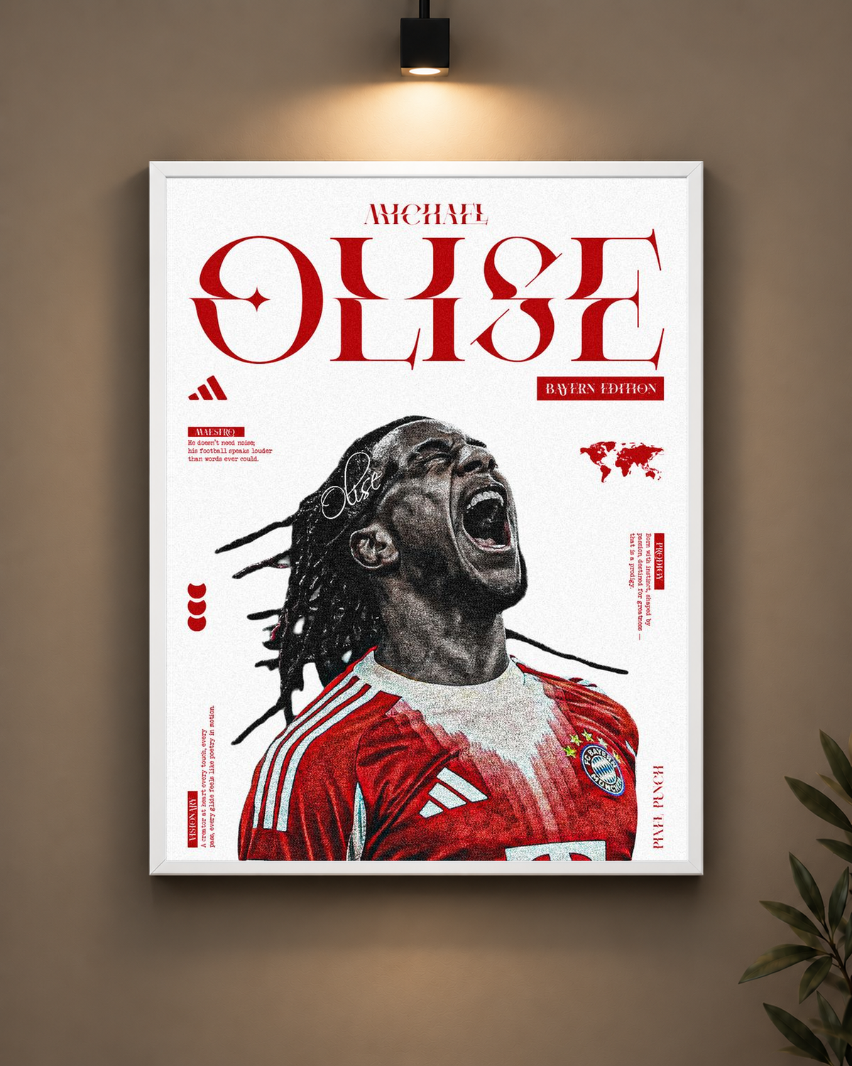 Olise Bayern Frame in white frame - PrintIt