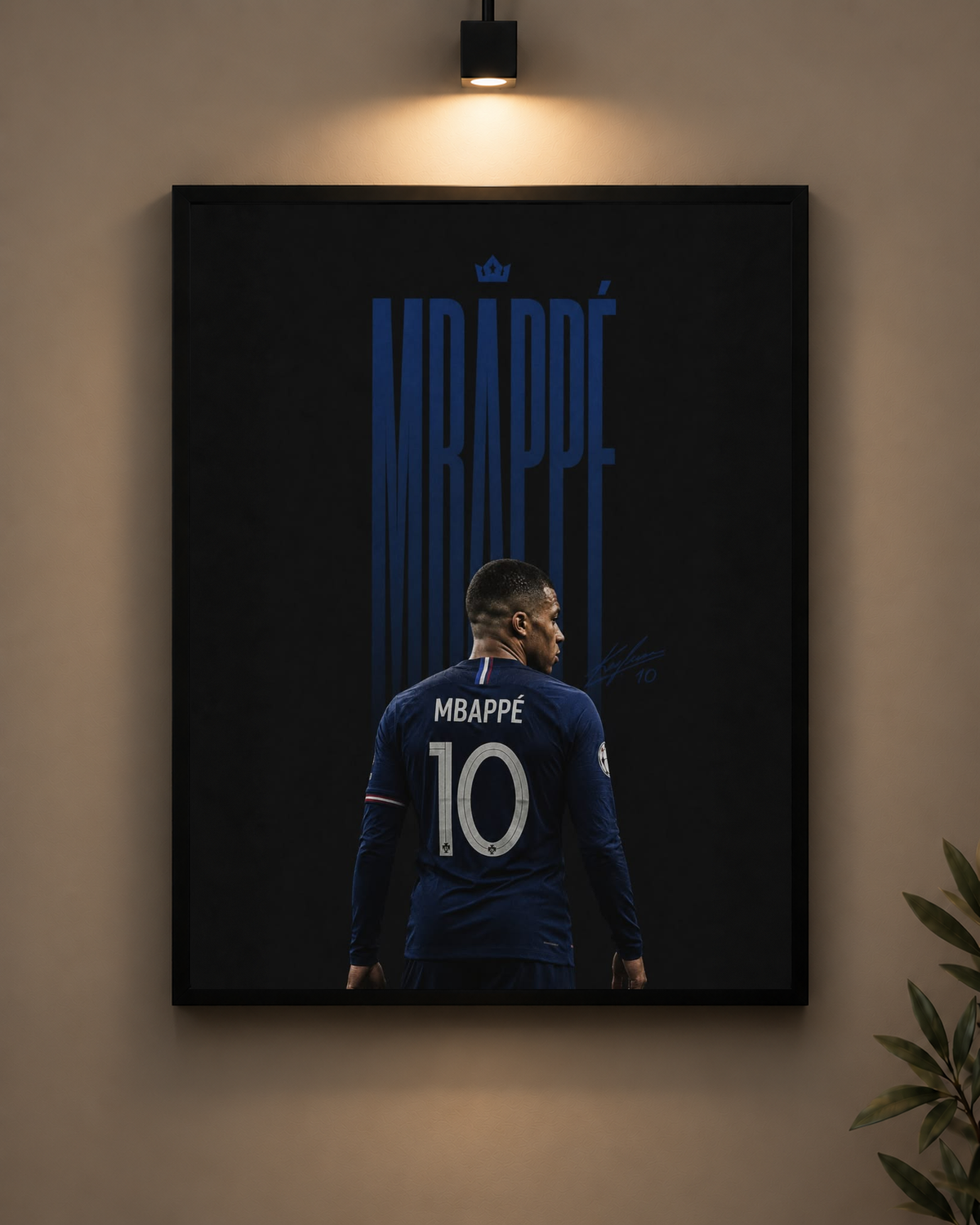 Mbappe Number 10 Frame in black frame - PrintIt