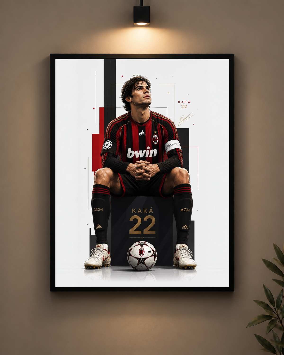Kaka AC Milan Frame in black frame - PrintIt