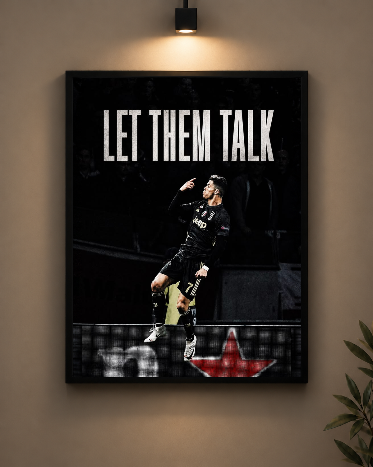 Ronaldo Let Them Talk Frame in black frame - PrintIt