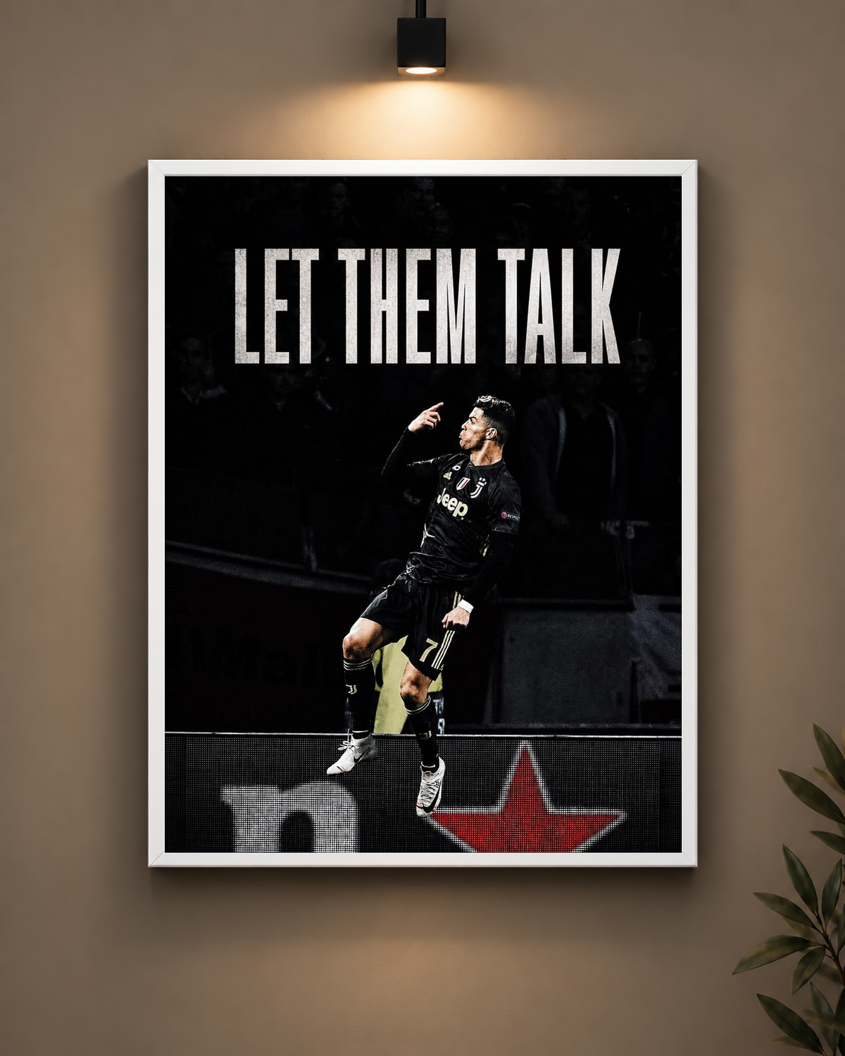 Ronaldo Let Them Talk Frame in white frame - PrintIt