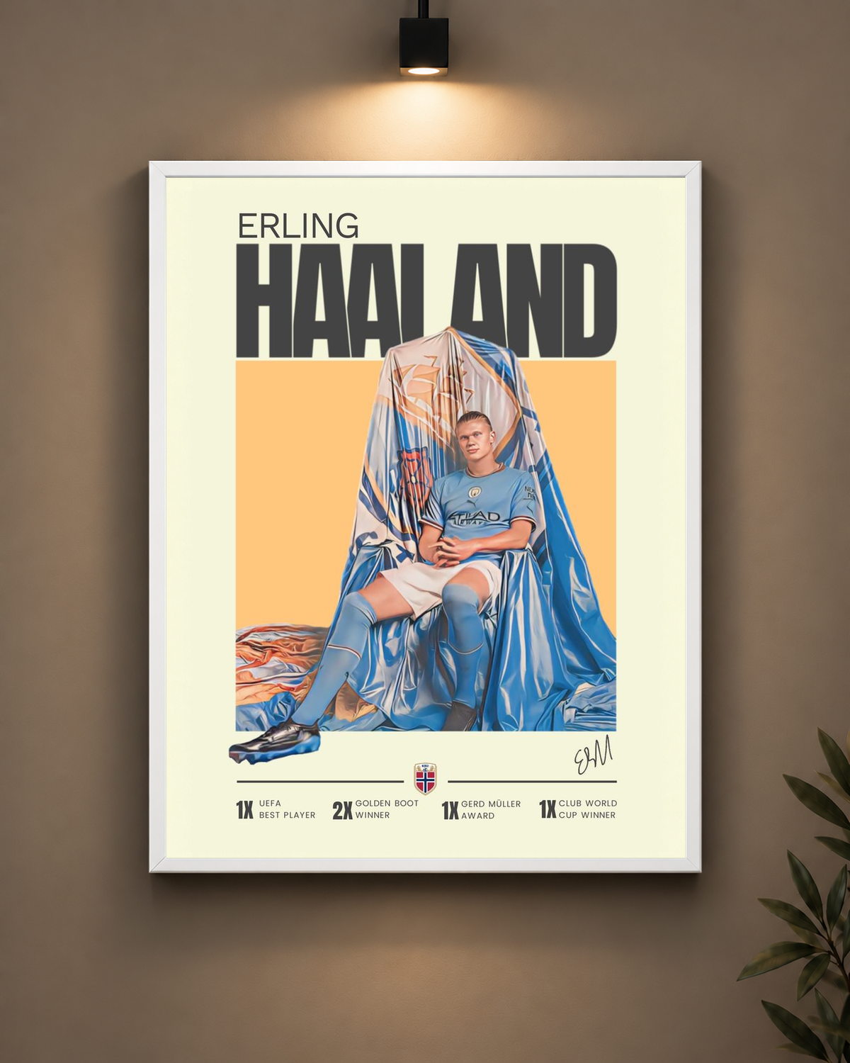 Haaland Throne Frame in white frame - PrintIt