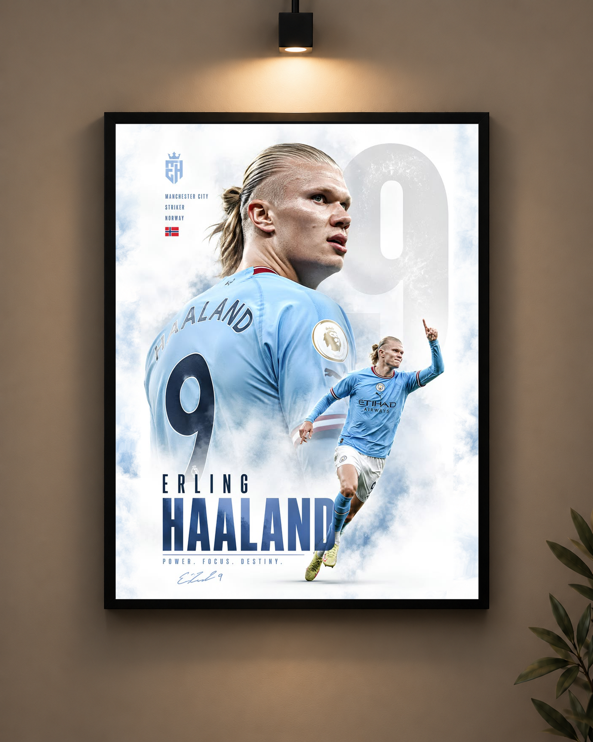 Haaland Power Focus Destiny Frame in black frame - PrintIt