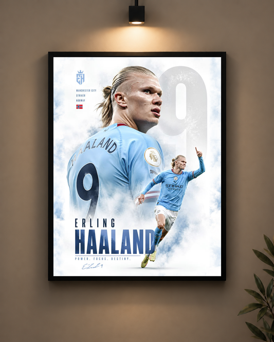 Haaland Power Focus Destiny Frame in black frame - PrintIt