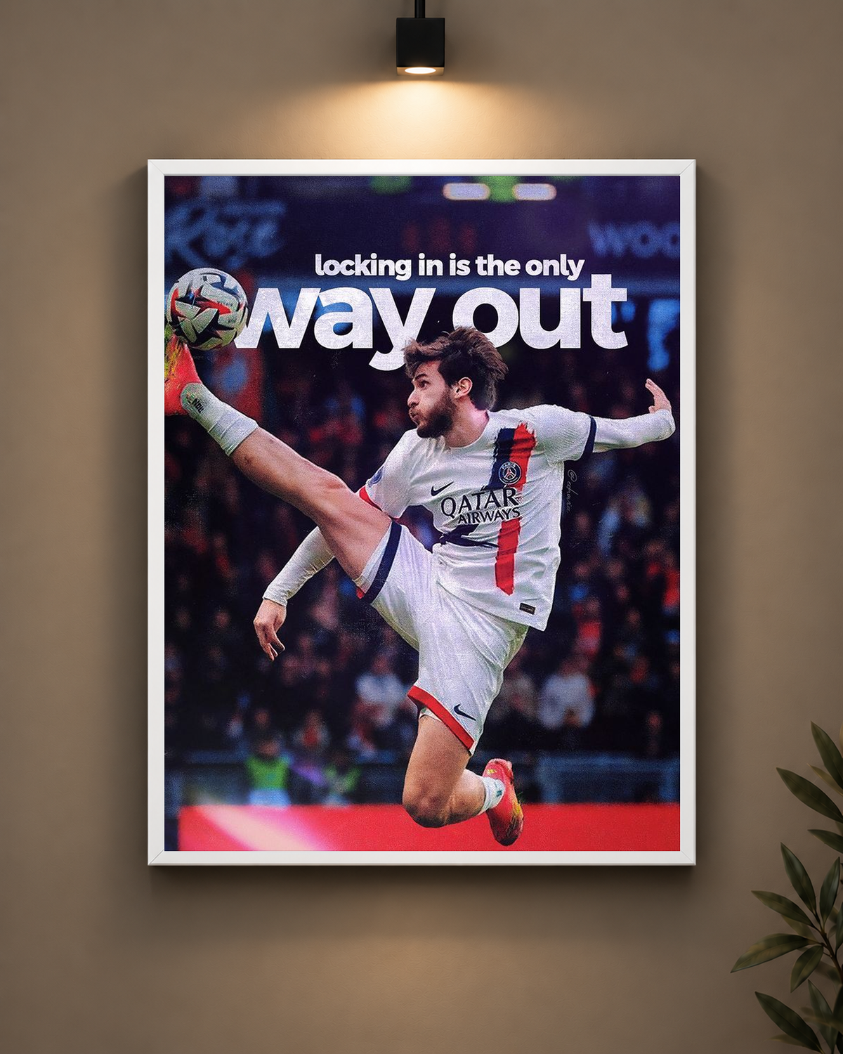 Messi Locking In Frame in white frame - PrintIt